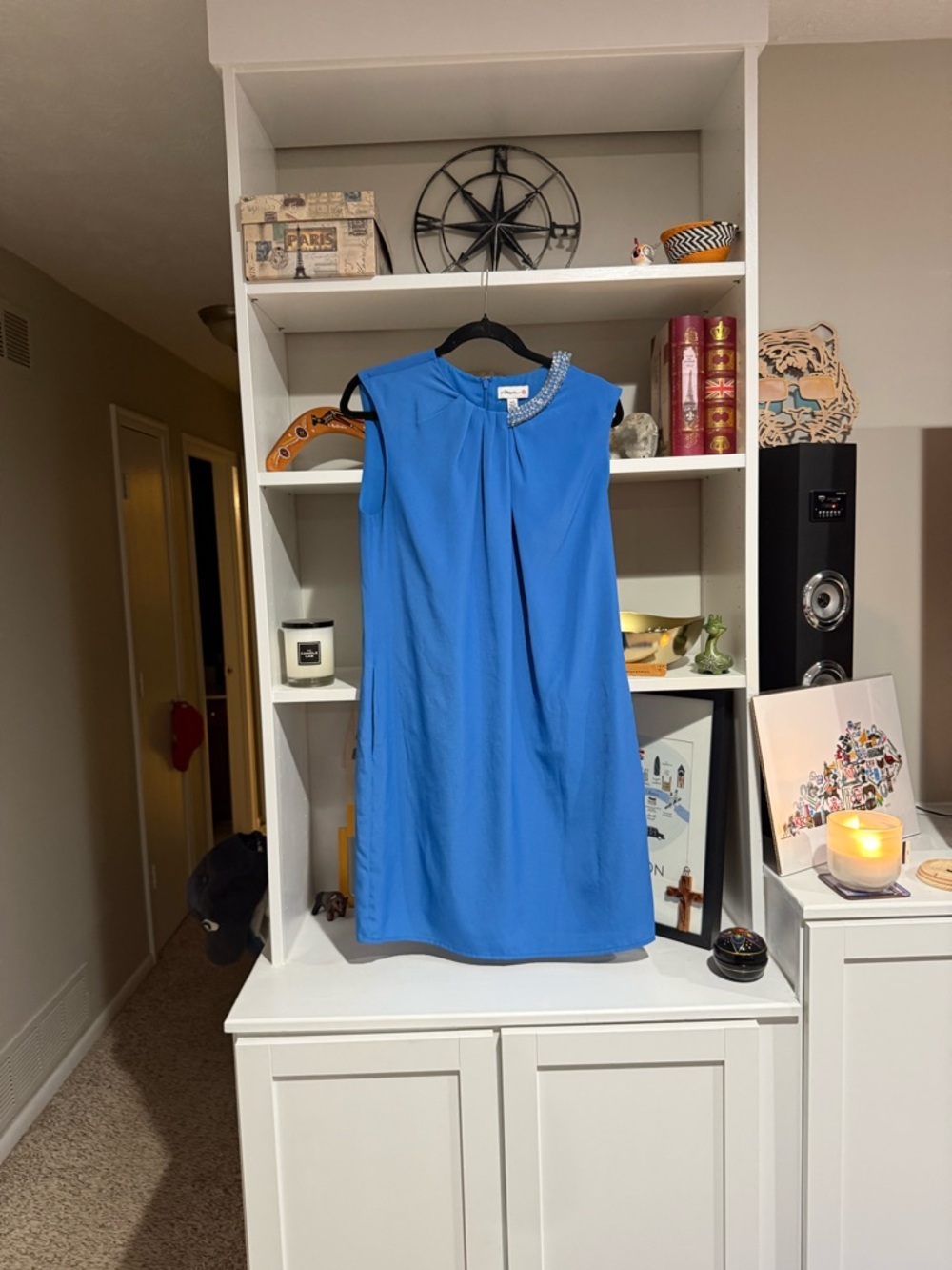 3.1 Phillip Lim for Target Royal Blue Sleeveless Shift Dress with Beaded Collar